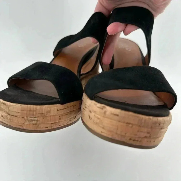 Franco Sarto womens size 8 38 black suede chunky platform slides - Picture 9 of 12
